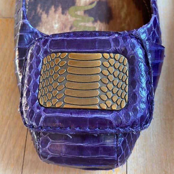 SAM EDELMAN Jeneva Purple Textured Leather Flats - Picture 3 of 9